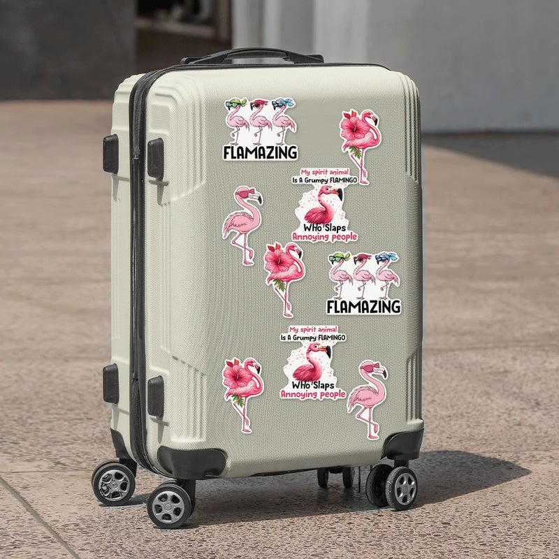 RABOWA Pack 9 Pcs Flamingo Sticker for Cars Vehicles Trucks Laptops Window Helmets Funny Sayings Bumper Stickers Waterproof Removable Vinyl Wall Decals Car Exterior Laptop Accessories - Image 5